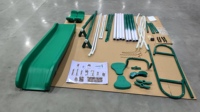 IUNNDS Ensemble de balançoires extérieures à cinq postes avec structure métallique et toboggan pour enfants, idéal pour l'école et le jardin, certifié CE
