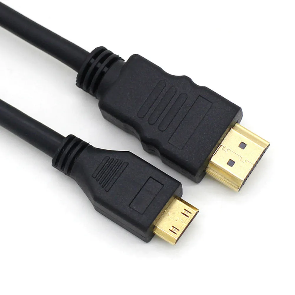 SIPU Factory Black Mini HDMI to HDMI Cable 1080P 3D 1m 1.5m 2m 3m 5m Gold PVC Monitor Polybag 24K Gold Plated Computer Monitor