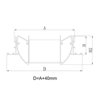 Taille du cou 500*200mm RAL9016 Diffuseur à jet élevé en forme de tambour HVAC en aluminium enduit de poudre blanche avec lames réglables