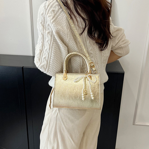 Bolso de mano informal de PU para mujer, gran capacidad, cierre de cremallera cuadrado, estilo moderno de poliéster para mujer - Product Image 2