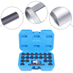 Ensemble de clés universelles de <span class=keywords><strong>démontage</strong></span> de boulons de <span class=keywords><strong>roue</strong></span> à verrouillage automatique de 22 pièces, kit de vis antivol - Product Image 4