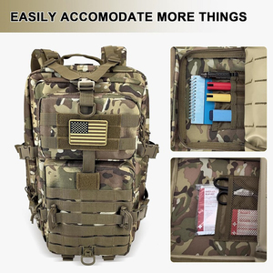กระเป๋าเป้สะพายหลังแบบยุทธวิธี ลายพราง ระบบ MOLLE 36-56 ลิตร โครงภายนอก ใช้ได้ทั้งชายและหญิง  วัสดุไนลอน ปิดด้วยซิป อุปกรณ์เอาตัวรอดกลางแจ้ง - Product Image 3