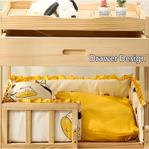 Lit surélevé en bois <span class=keywords><strong>pour</strong></span> animaux de compagnie avec rangement tapis doux amovible et échelle lit <span class=keywords><strong>pour</strong></span> chien et <span class=keywords><strong>chat</strong></span> meubles couleur naturelle - Product Image 3