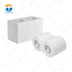 Montage en Surface en aluminium simple <span class=keywords><strong>Double</strong></span> tête Spot de plafond vers le bas luminaire carré rond LED boîtier de Spot Mr16 - Product Image 5
