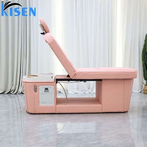 เตียงสระผม Kisen Salon พร้อมสปาหัวแบบญี่ปุ่นและอ่างแช่เท้าระบบไฮโดรซีร์คูเลชั่น ไฟ LED อบไอน้ำ ปรับแรงดันไฟฟ้าได้ จัดส่งรวดเร็ว - Product Image 5