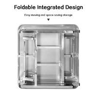 Table de restauration pliable carrée moderne en acier inoxydable de 100 cm pour l'extérieur et l'intérieur, idéale pour les restaurants, les maisons et les cantines