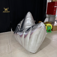 Bateau gonflable de haute qualité à texture argentée métallique, facile à installer, bateau personnalisé pour fête disco spatiale