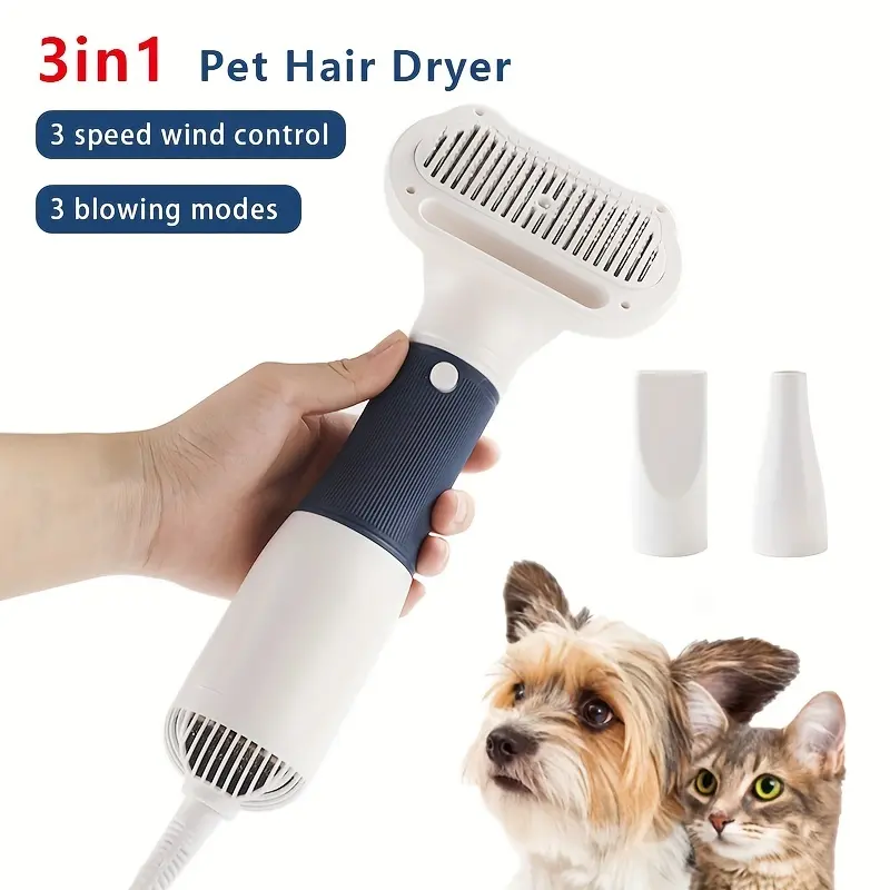 Herramientas de aseo para mascotas, secador de pelo con peine para perros, cepillo para perros, gatos, gatitos, secado de mascotas, cepillo de secado de pelo suave para gatos, productos para perros y gatos