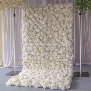 LFB1092 Nuovo Design Parete Floreale 3D in Tessuto Bianco con <span class=keywords><strong>Peonie</strong></span> e Rose Arrotolabile per Decorazioni di Matrimoni ed Eventi - Product Image 4