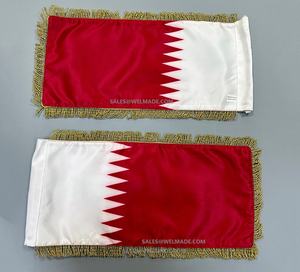 Table <strong>Flag</strong> Small Desk <strong>Flags</strong> with Metal Stand <strong>Qatar</strong> National <strong>Flag</strong> with Tassel - Product Image 3