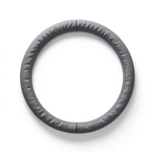 Housse de volant en cuir gris, ajustement universel, accessoire de voiture - Product Image 2