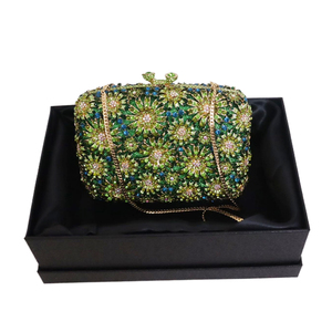 Bolsos <span class=keywords><strong>de</strong></span> Mano <span class=keywords><strong>de</strong></span> Alta Gama con Cristales para Mujer, Bolsos <span class=keywords><strong>de</strong></span> Fiesta con Flores <span class=keywords><strong>de</strong></span> <span class=keywords><strong>Diente</strong></span> <span class=keywords><strong>de</strong></span> León Verdes y Diamantes, Bolsos <span class=keywords><strong>de</strong></span> Noche con Pedrería - Product Image 6