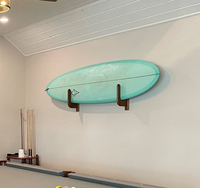 Support mural en bois personnalisé pour planche de surf, crochets en bois massif pour planche de surf, snowboard, paddle board et wakeboard
