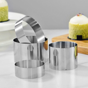 304 Stainless Steel Cake Mold Cylindrical Non-Stick Baking Tools For Pastry And Cake Making 4 Pieces Set - Product Image 2