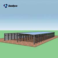 Hangar d'avion préfabriqué en structure acier robuste IBeehive, toit en poutre, galvanisé à chaud, étanche