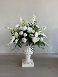 Sfondo Personalizzabile per Matrimoni <span class=keywords><strong>con</strong></span> Sfera di <span class=keywords><strong>Fiori</strong></span> Artificiali Verdi e Bianchi, Decorazione Altamente Realistica <span class=keywords><strong>con</strong></span> <span class=keywords><strong>Fiori</strong></span> Bianchi - Product Image 1