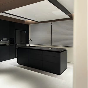 Cuisine intégrée de luxe noire de style moderne personnalisée avec îlot, esthétique sophistiquée pour les intérieurs d'élite - Product Image 2