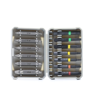 13 pezzi di tipo fai da te pezzi di rimozione dell'estrattore di <span class=keywords><strong>vite</strong></span> e bullone rotto Set di 2 teste trapano 0 #-4 # a spirale flauto bit di personalizzazione OEM supportato - Product Image 2