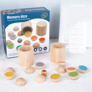 Mainan pencocokan memori kayu penjualan terbaik 2023 mainan pendidikan interaksi orangtua-anak klasik montesori untuk hadiah anak-anak CE
