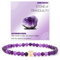 Bracelet en pierres naturelles Wealth Energy, perles de 4 mm, avec entretoise pièce plaquée or 14 carats, bijoux pour femmes et unisexe, vente en gros