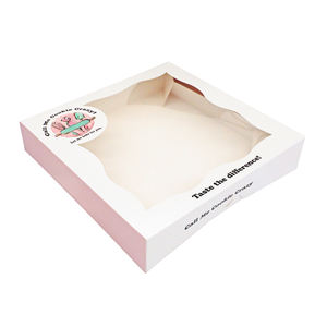 Boîte Cadeau pliable personnalisée avec poignée de transport Boîte d'emballage pour biscuits à fenêtre transparente Boîtes d'emballage pour petit bonbon donut alimentaire - Product Image 3