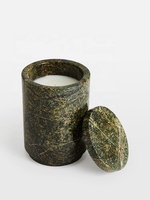 STONEKOCC Diffuseur d'huiles essentielles et de cire aromatique en marbre marron-vert Rainforest, personnalisé, D8x9CM, support de bougie vide pour aromathérapie