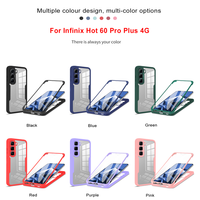 Coque de téléphone Lichicase avec bords colorés en TPU hybride PC et protection d'écran pour Infinix Note Edge Smart 20