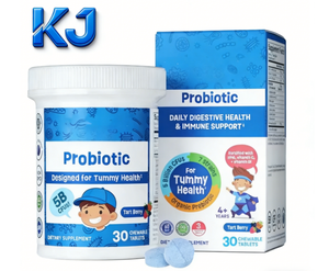 Tabletas Masticables Probióticas para Niños |   5 mil millones de UFC |   7 Cepas con Prebióticos Orgánicos para el Apoyo del Bienestar Digestivo e Inmunológico - Product Image 1