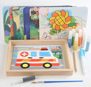 Educazione precoce colorato di sabbia Graffiti <span class=keywords><strong>pittura</strong></span> di sabbia gioco in legno giocattoli educativi per bambini - Product Image 1