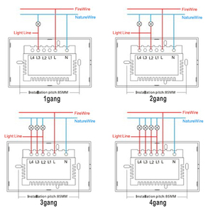 <span class=keywords><strong>Interruptor</strong></span> Táctil Inteligente con Panel de Vidrio Estándar Estadounidense, 1, 2, 3, 4 Botones, Control por Wifi Tuya, <span class=keywords><strong>Bluetooth</strong></span> y RF 433 para Iluminación - Product Image 2