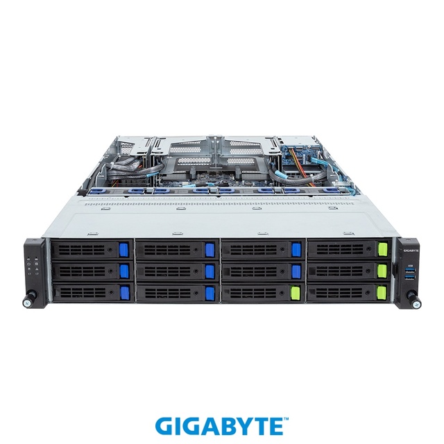 Gigabyte R283-S90 2U Server with 12-Bay 2000W Redundant IPMI 64GB DDR5 2.0GHz Xeon CPU New Stock Rack