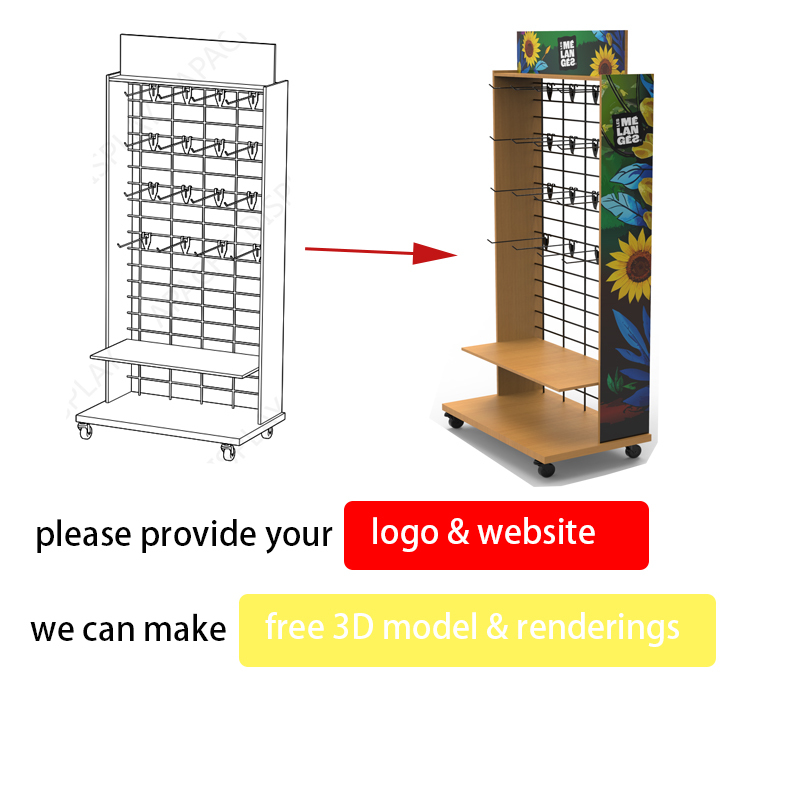 Apache Custom Floor Peanut Display Stand for Snack Shop Wooden Mobile Rack Hanging Hook Shelf Multi Tier Retail Store Wholesale — view 3