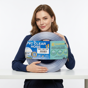 สายยางใส PVC ยี่ห้อ KARYON ขนาดเส้นผ่านศูนย์กลางภายใน 28-50 มม. ความยาว 30 ม. สายยืดหยุ่นสำหรับฉีดน้ำและถ่ายโอนอากาศ ใช้ได้กับรอกสายยางในสวนและติดผนัง - Product Image 1