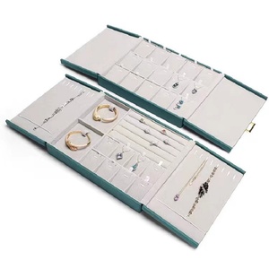 Simple Modern Microfiber extra Large Velvet Lining Jewelry <b>Box</b> Multifunctional Ring Earring Necklace Storage Blue/<b>Black</b> - Product Image 6
