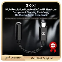 Adaptateur DAC AMP GK X1 HIFI pour écouteurs, transmission sans perte, Type-C vers 3,5 mm, amplificateur à puce, décodage PCM 192 kHz, câble adaptateur audio