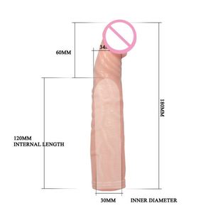 Baile großer penis Ärmel verlängerter penis klarer vibrator für männer - Product Image 6