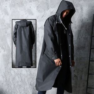 High Quality Custom EVA Unisex <b>Raincoat</b> With Logo Wholesale Thickened Waterproof Jacket Women Men Black Camping Rain Wear - Product Image 5