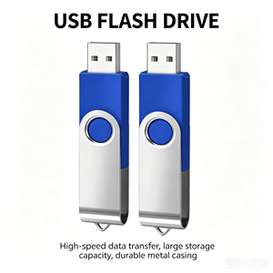 Clé USB rotative en métal haute vitesse 64 Go avec logo personnalisé, durable et portable, clé USB 2.0, cadeau d'affaires, clé USB avec logo personnalisé - Product Image 3
