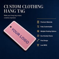 Étiquettes suspendues personnalisées en papier écologique de qualité supérieure, imprimées avec logo, étiquette de vêtement personnalisée, design personnalisé, étiquette rose pour t-shirt