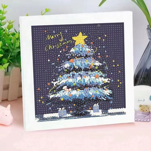 XIXI Modern DIY Gem <b>Art</b> Handpainted 30*40 Framed <b>Diamond</b> <b>Painting</b> Christmas Tree Landscape Gift Acrylic Irregular Shape - Product Image 2
