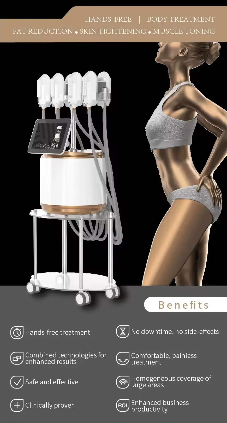 8 Mango Rf Fat Slimming RF Cryo face body Cryo 360 y EMS 2 en 1 máquina criogénica de estiramiento de la piel