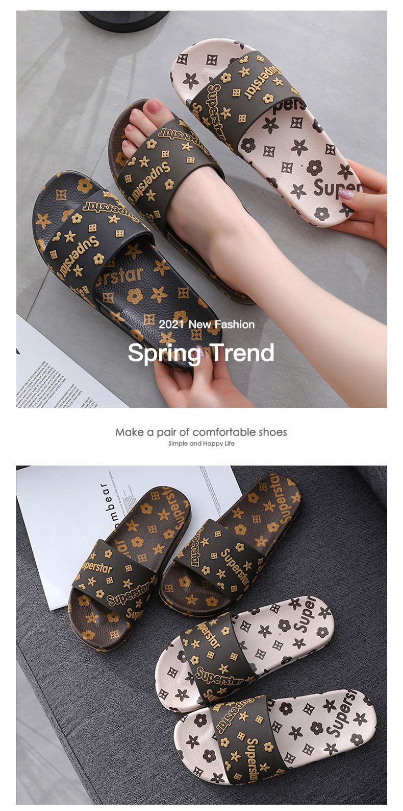 Cheap Indoor Outdoor Ladies Slippers EVA Sandals Shoes Flat Slippers for Women Wholesale