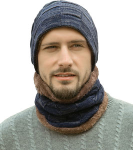 Offre Spéciale hiver deux pièces ensemble tricoté <span class=keywords><strong>laine</strong></span> chapeau et écharpe cagoule accessoire pour la pêche sportive usage quotidien - Product Image 2
