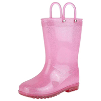 Bottes de pluie en PVC pour enfants, résistantes à l'eau, mi-mollet, mode rose, personnalisées OEM et ODM, pour filles, YL-1422