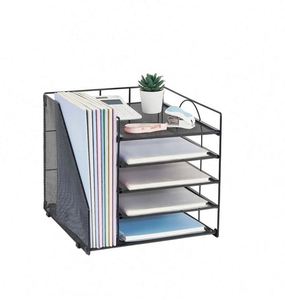 <b>File</b> Organizer 5 Tier Desk Organizer Paper <b>Tray</b> with <b>File</b> Holder Pen Holder Mesh Office Desk Accessories & Workspace Organizers - Product Image 2