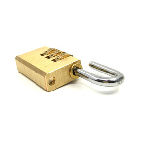 Brass Combination Padlock 28mm 3-Wheel Resettable Password <b>Lock</b> For <b>Suitcase</b> And Courtyard Gate - Product Image 3