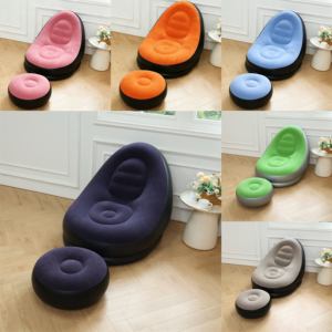 Custom <b>Inflatable</b> Flocked Recliner Air <b>Sofa</b> with Footrest for Post-Surgery Recovery & Relaxation - Product Image 1
