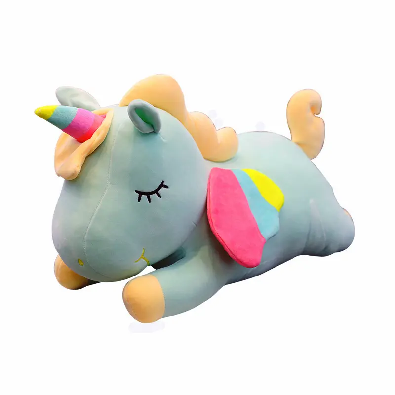 Stuffed unicorn plush pillow toy rainbow flying horse stuffed animals promotional gift