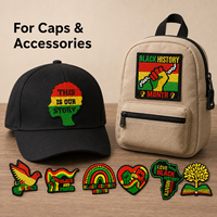 8 pièces de patchs thermocollants et badges brodés Pan-africains pour le Mois de l'Histoire des Noirs, pour vêtements, autocollants DIY et accessoires afrocentriques