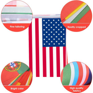 Set di <span class=keywords><strong>Bandiere</strong></span> Impermeabili da Esterno con Asta e Corda per Tifosi di Squadre Nazionali - Product Image 3